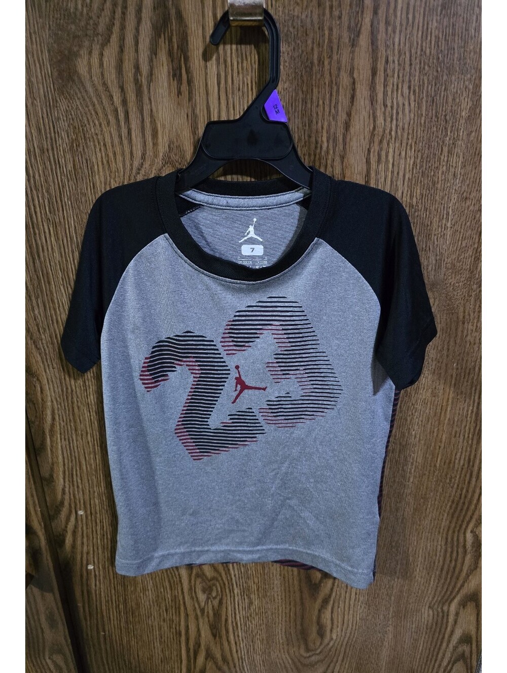 Jordan Black Gray & Red T-Shirt Dri-Fit